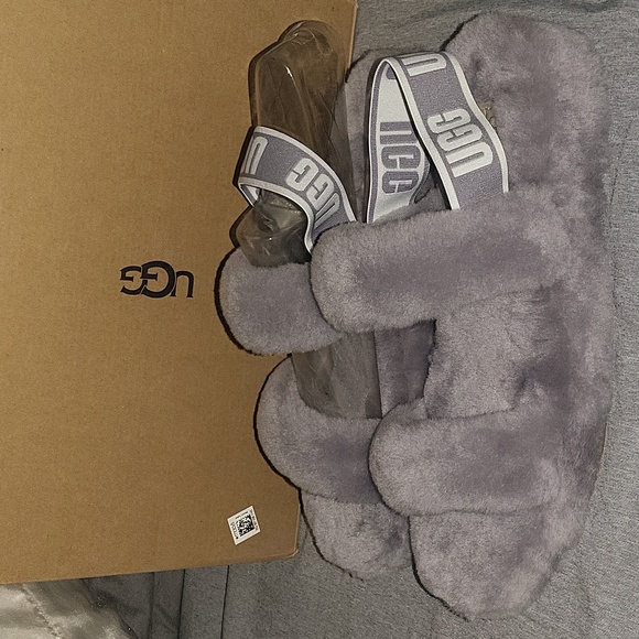 UGG Oh Yeah logo double strap sandals in soft amethyst - Picture 13 of 16